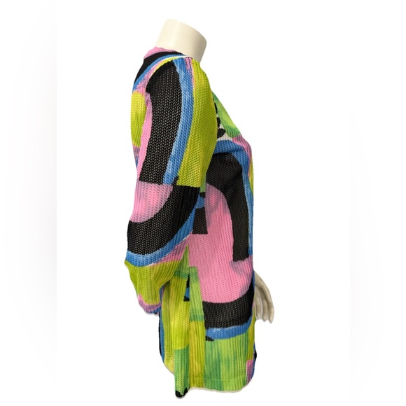 Joseph Ribkoff Abstract Print Jacket Cardigan Women’s S/M Open Front 3/4 Sleeve - Picture 2 of 8